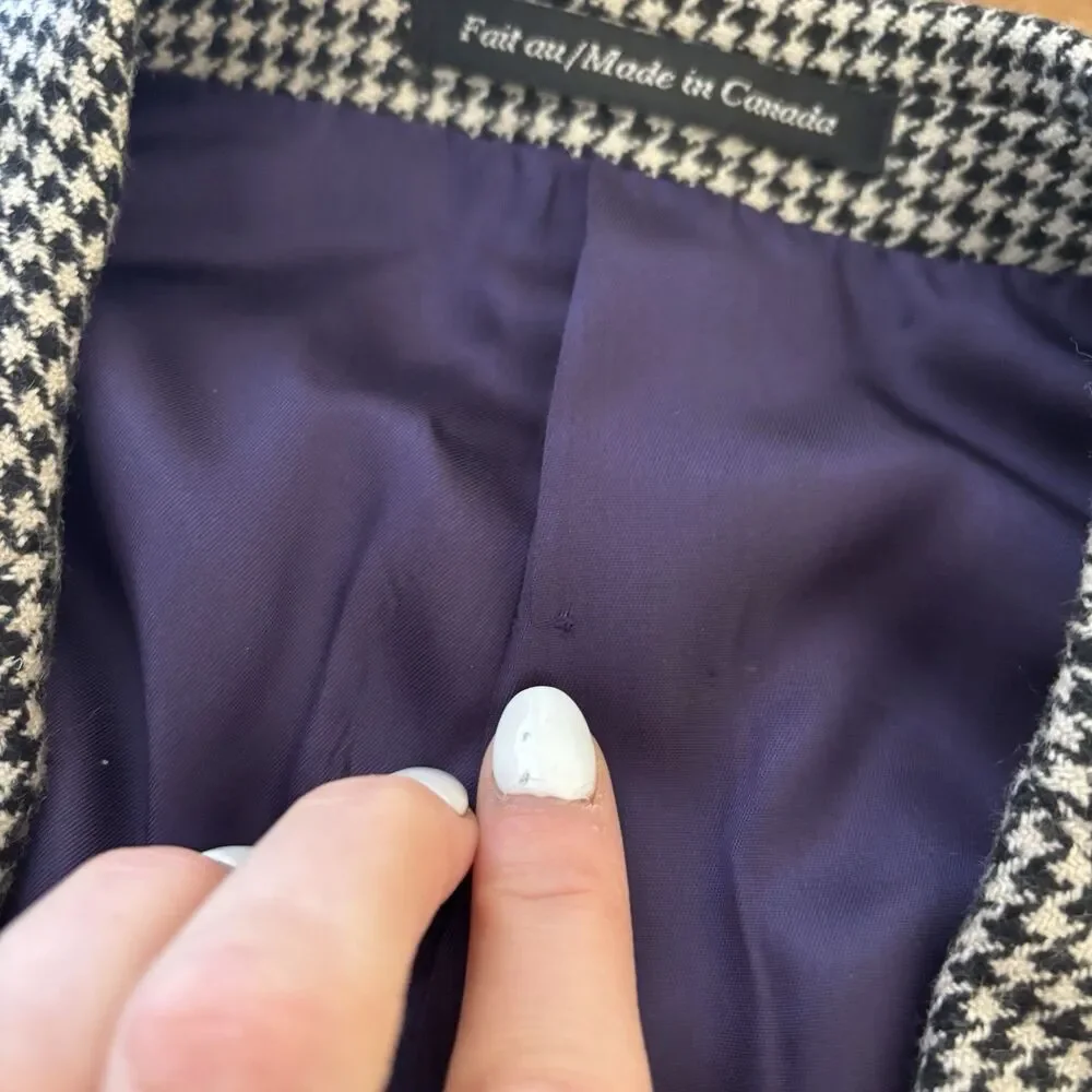 Rochester Couture Sport Coat 42T Pure CASHMERE Lanificio di Pray Houndstooth